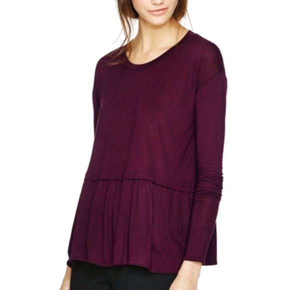 WILFRED Light Gray Peplum Ruffle Long Sleeve Top - Picture 5 of 5